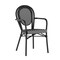 Merrick Lane Celia Stacking Thonet Bistro Style Chair with Arms, PE Rattan Seat, and Metal Frame for Indoor/Outdoor Use